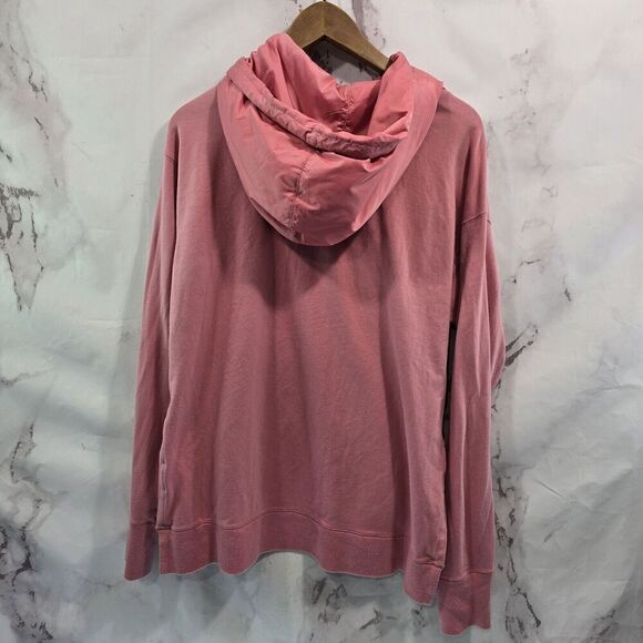 RLX Ralph Lauren Hoodie Women Medium Pink Pullover Sweatshirt Puffer Thumb Holes - Picture 5 of 11